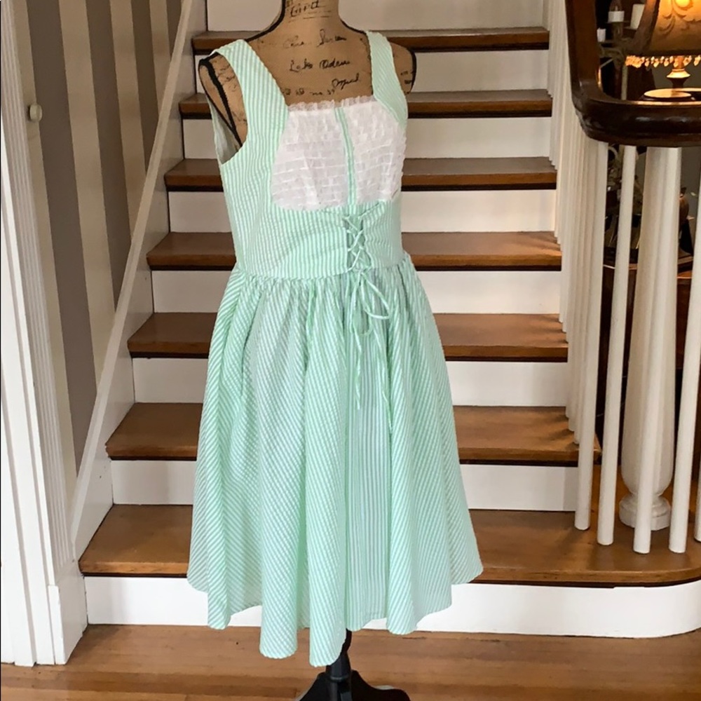 NWOT Unique Vintage Green and White Stripe